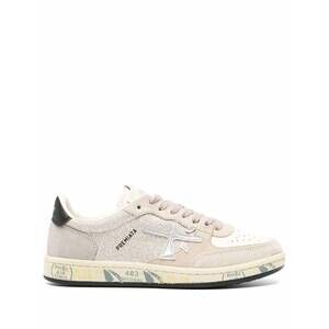 NEW PREMIATA women's basket clay sneakers in beige white